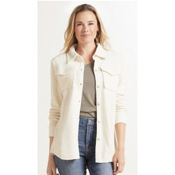 BB Dakota By Steve Madden Womens Oatmeal Daily Grind Jacket Shacket Med Shacket - Picture 2 of 5
